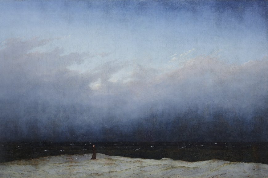 Caspar David Friedrich, Mönch am Meer, 1808-1810, Öl auf Leinwand, 110 x 171,5 cm, Staatliche Museen zu Berlin, Nationalgalerie / Fotograf: Andres Kilger