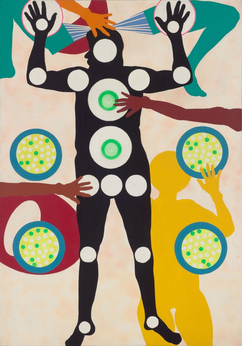Kiki Kogelnik, Astronaut, 1964, Öl und Acryl auf Leinwand, 200.3 cm × 140.7 cm, © Kiki Kogelnik Foundation. Alle Rechte vorbehalten