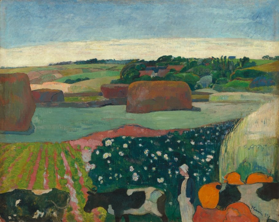 Paul Gauguin, Heugarben in der Bretagne, 1890, Öl auf Leinwand, 74,3 x 93,6 cm, © National Gallery of Art, Washington, Geschenk der W. Averell Harriman Foundation, zum Gedenken an Marie N. Harriman