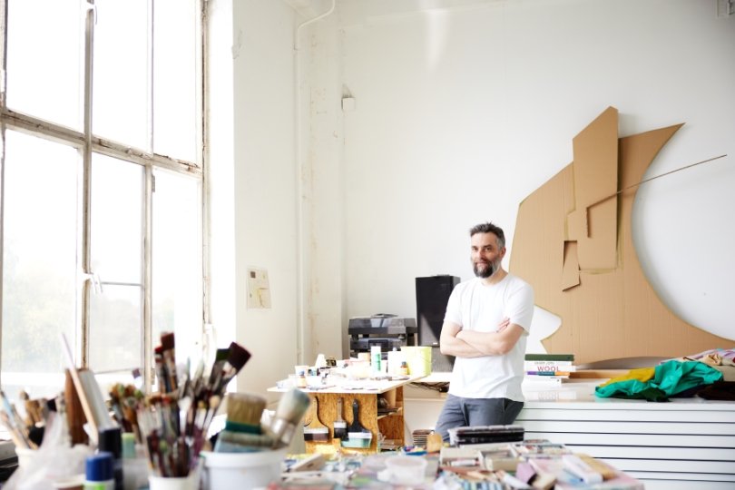 Henrik Eiben im Atelier, Foto: Florian Grill