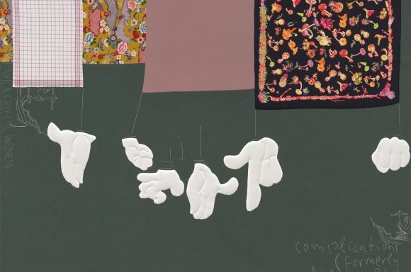 Cosima von Bonin, Can Cry at Will, 2007, Baumwolle, Seide, Filz und Fleece auf Leinwand. 207 x 243 cm bzw. 243 x 207 cm © Auktionshaus Lempertz